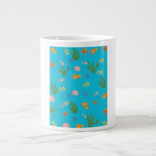 Taza De Café Gigante Pez lindo bajo el mar y patrón de océano de estrel