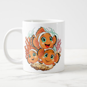 Taza De Café Gigante Pez payaso Dibujo animado lindo Familia Bajo el ag
