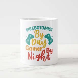 Taza De Café Gigante Phlebotomist By Day Gamer By Night