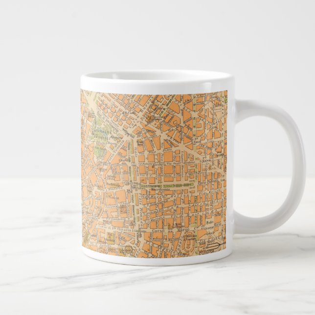 Taza De Café Gigante Pianta di Milano - Mapa de Milán, Italia (Derecha)