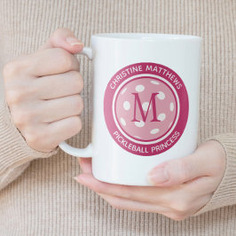 Taza De Café Gigante Pickleball Princesa Personalizado Nombre de la cit