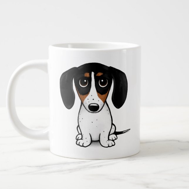 Taza De Café Gigante Piebald Dachshund | Perro de cachorro (Izquierda)