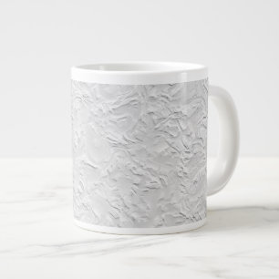Taza De Café Gigante Piedra texturizada blanca, arte abstracto monocrom
