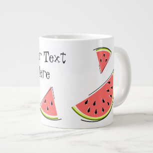 Taza De Café Gigante Piezas de sandía Texto