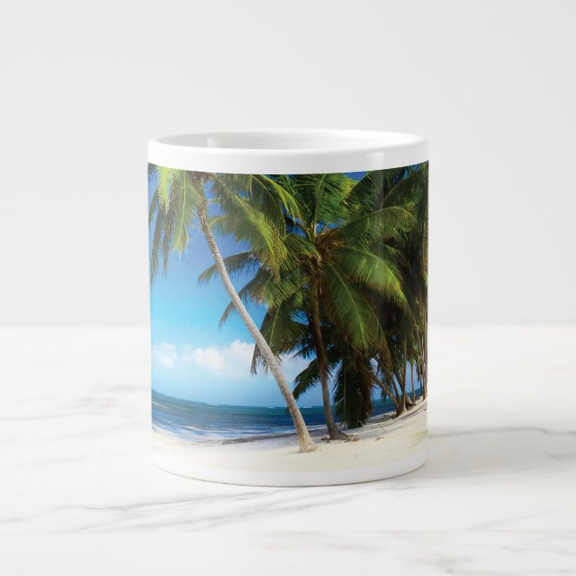 Taza De Café Gigante Pilar de tiro de playa exótica (Frente)