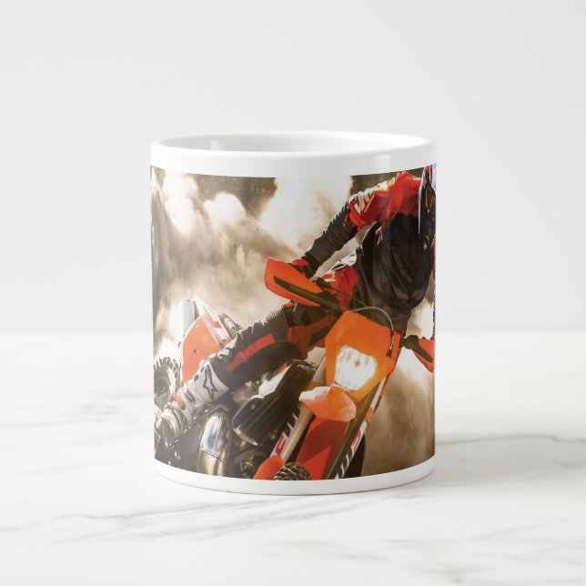 Taza De Café Gigante Piloto de Motocross (Frente)