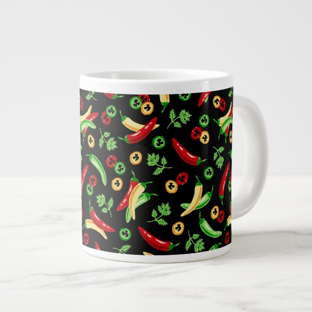 Taza De Café Gigante Pimientos de chile y Cilantro (Derecha)