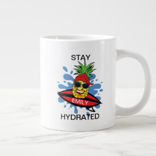 Taza De Café Gigante Piña Surfando Divertida