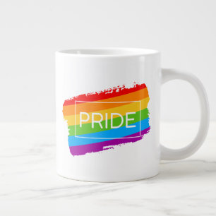 Taza De Café Gigante Pincel de orgullo arcoiris