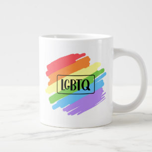 Taza De Café Gigante Pinceles LGBTQ arcoiris