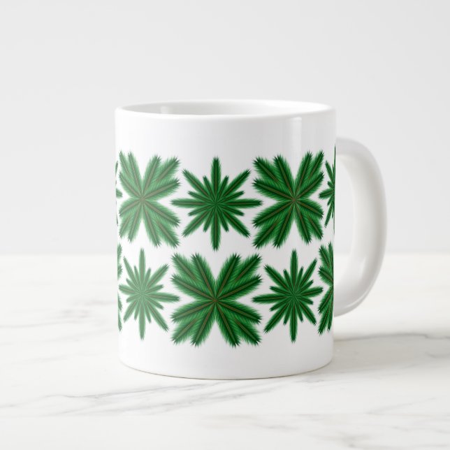 Taza De Café Gigante Pine Snowflakes Jumbo Mug (Derecha)