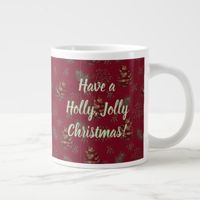 Taza De Café Gigante Pinecones & Berries Holly Jolly  (Derecha)