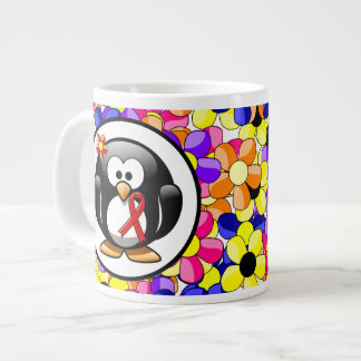 Taza De Café Gigante Pingüino de cinta roja de conciencia