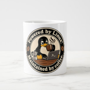 Taza De Café Gigante Pingüino Linux Tux y café