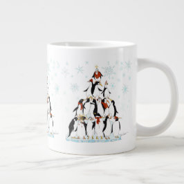 Taza De Café Gigante Pingüino Personalizado de vacaciones divertidas en