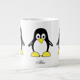 Taza De Café Gigante Pingüino personalizado lindo tazón de café