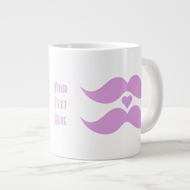 Taza De Café Gigante Pink Mustaches personalizados mugs (Derecha)