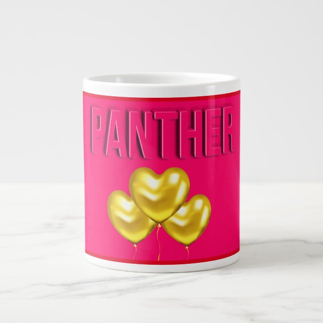 Taza De Café Gigante Pink Panther Love (Frente)