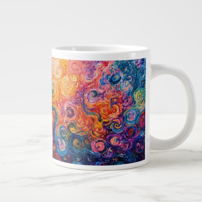 Taza De Café Gigante Pintado de aceite de Swichedelic Swirls (Derecha)