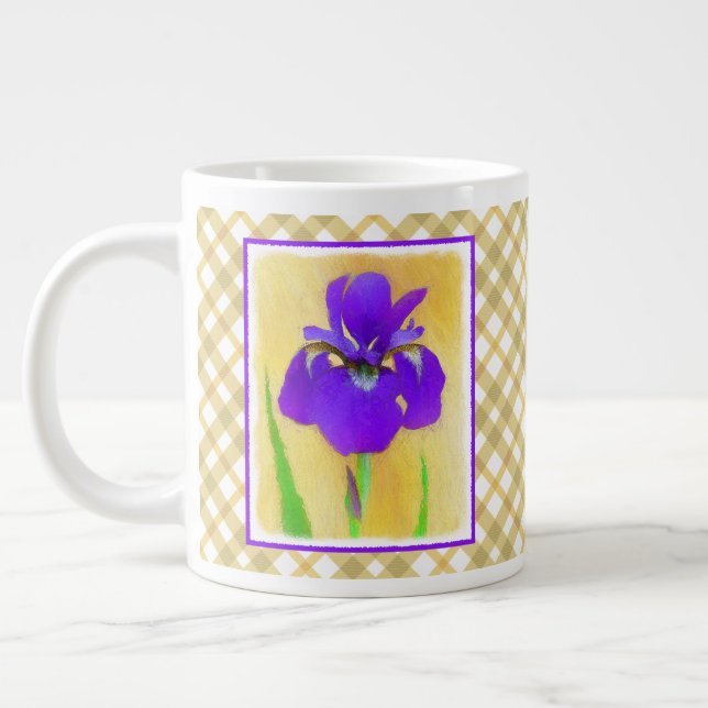 Taza De Café Gigante Pintado de iris morado - Perro original curado A (Izquierda)