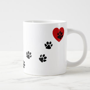 Taza De Café Gigante Pintas De Paw En Mi Corazón