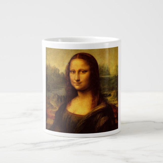 Taza De Café Gigante Pintura Bella Artes Leonardo Da Vinci Mona Lisa (Frente)