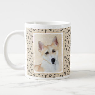 Taza De Café Gigante Pintura canaense de perro - Arte original de perro