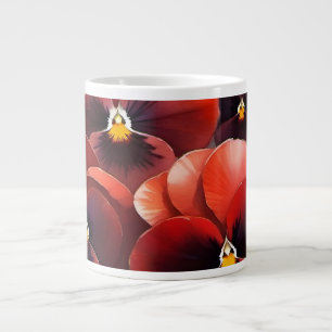 Taza De Café Gigante pintura de acuarela de tonos rojos de bonito