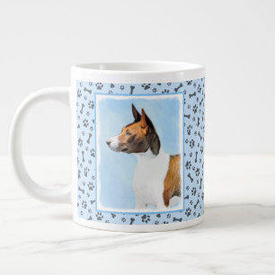 Taza De Café Gigante Pintura de Basenji - Arte original muy bonito