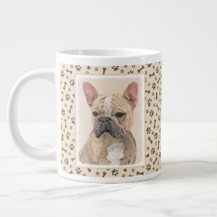 Taza De Café Gigante Pintura de Bulldog francés (Sable) - Cuto original