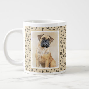 Taza De Café Gigante Pintura de Bullmastiff - Arte de Perro Original.
