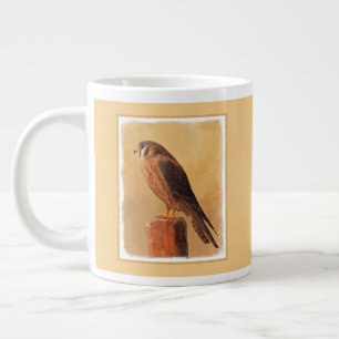 Taza De Café Gigante Pintura de cernícalo estadounidense - Arte de pája