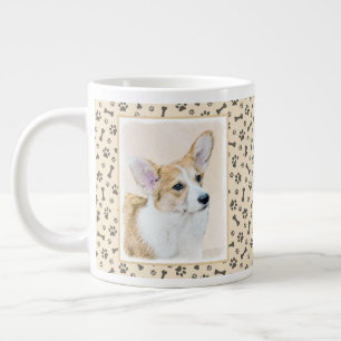 Taza De Café Gigante Pintura de Corgi galés de Pembroke - Arte Perro Or