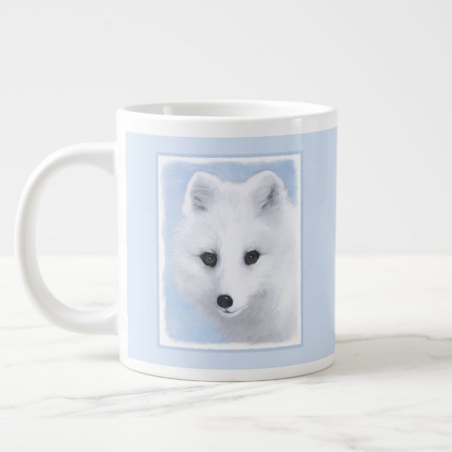 Taza De Café Gigante Pintura de Fox Ártica - Arte de Vida Silvestre Ori (Izquierda)