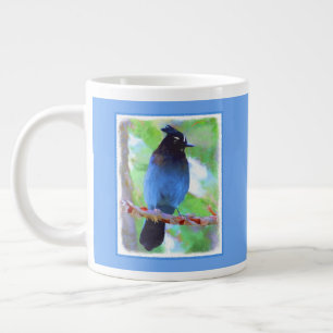 Taza De Café Gigante Pintura de Jay de Steller - Arte de pájaro origin