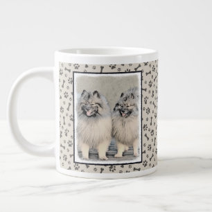 Taza De Café Gigante Pintura de Keeshond Brothers - Arte Perro Original