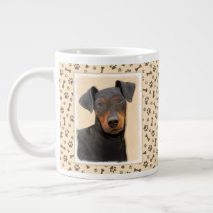 Taza De Café Gigante Pintura de Manchester Terrier Arte Animal Original