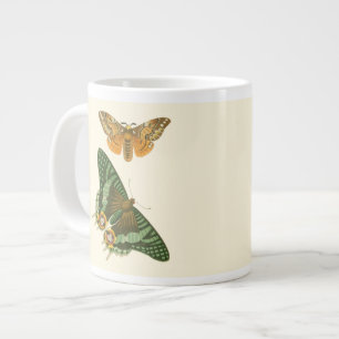 Taza De Café Gigante Pintura de mariposas ligeramente bordeada