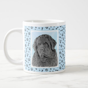 Taza De Café Gigante Pintura de Newfoundland - Cute original Dog Art