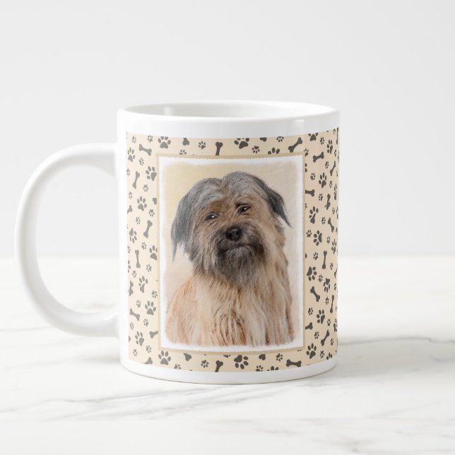 Taza De Café Gigante Pintura de pastor pirenaico - Arte de perro origin (Izquierda)