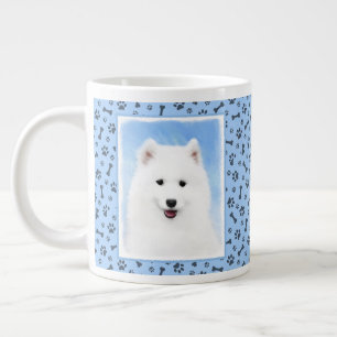 Taza De Café Gigante Pintura de pimienta de Samoyed - Arte Perro Origin