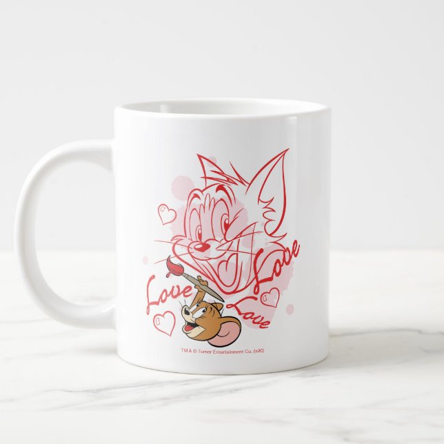 Taza De Café Gigante Pintura de Tom y Jerry Valentine (Izquierda)