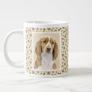 Taza De Café Gigante Pintura de Welsh Springer Spaniel - Arte original 