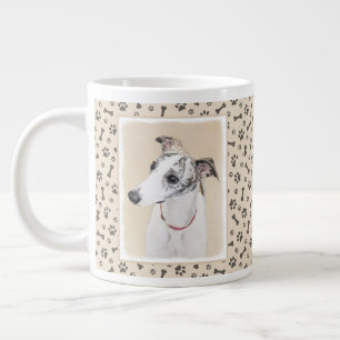 Taza De Café Gigante Pintura de Whippet - Arte Cute Original Perro