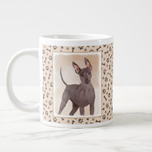 Taza De Café Gigante Pintura de Xoloitzcuintli - Arte de Perro Original
