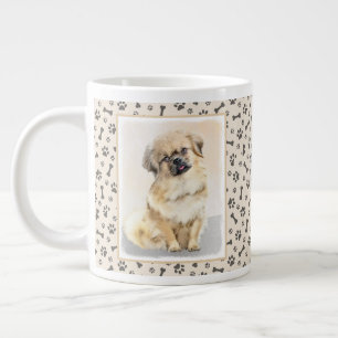 Taza De Café Gigante Pintura española tibetana - Arte de perro original
