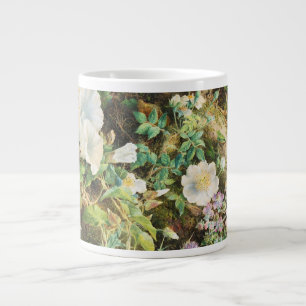 Taza De Café Gigante Pintura floral de petunias bonitas vintage