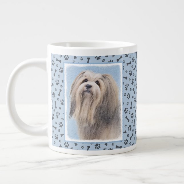 Taza De Café Gigante Pintura Havanesa (plateada) - Arte de Perro Origin (Izquierda)