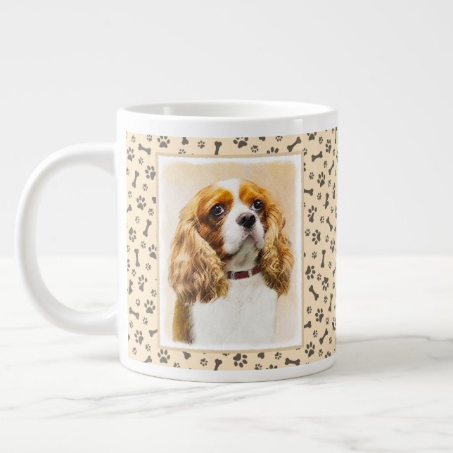 Taza De Café Gigante Pintura original de Cavalier King Charles Spaniel (Izquierda)