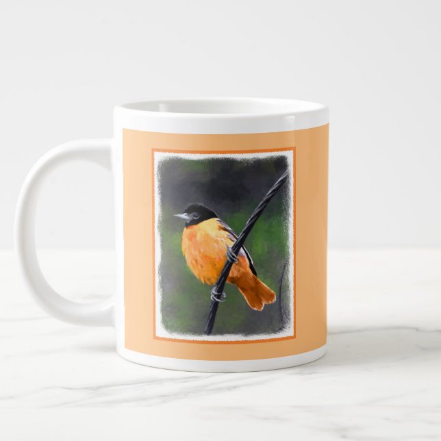 Taza De Café Gigante Pintura Oriole - Arte original de aves (Izquierda)